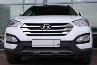 Сетка на бампер внешняя для HYUNDAI Santa Fe 2012-2015, черн., 15 мм