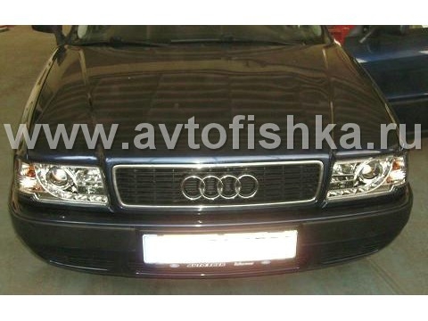 Audi 80 B4 (91-95) фары передние линзовые хромированные со светодиодной подсветкой