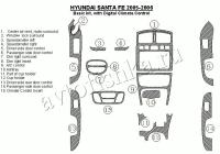 Декоративные накладки салона Hyundai Santa Fe 2005-2006 базовый набор, с авто Climate Control