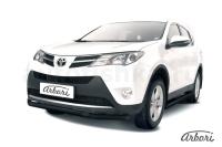 Защита переднего бампера Arbori d57+d57 двойная черная TOYOTA RAV-4 2013-