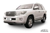 Защита переднего бампера Arbori d76+d57 двойная черная TOYOTA LAND CRUISER 200 2013-