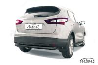 Защита заднего бампера Arbori d76 черная NISSAN QASHQAI 2014-