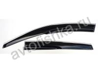 Honda CR-V (2006-) дефлекторы окон темные с хромированным молдингом, дизайн Mugen