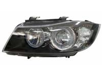 BMW 3 E90 (05-) 4 дв. фары передние линзовые черные, со светящимися ободками и светодиодными поворотниками, под корректор, комплект 2 шт.