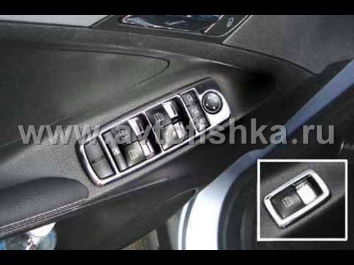 Mercedes W164 ML (05-) декоративные хромированные рамки кнопок стеклоподъемников, пластик, комплект 4 предмета.