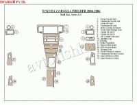Toyota COROLLA FIELDER (04-06) декоративные накладки под дерево или карбон (отделка салона), полный набор, климат-контроль , правый руль