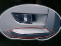 Toyota Land Cruiser Prado 120 (02-09) угловые хромированные молдинги на передний бампер, комплект 2 шт.