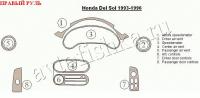 Honda Del Sol (93-96) декоративные накладки под дерево или карбон (отделка салона),  , правый руль
