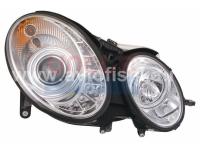 Mercedes E W211 (02-06) фары передние линзовые хромированные со светодиодной подсветкой DRL, комплект 2 шт.
