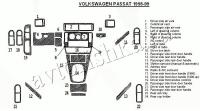 Декоративные накладки салона Volkswagen Passat 1998-1999 полный набор, 24 элементов.