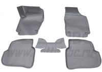 Volkswagen Polo (10–/15–) Коврики салона (полиуретан), чёрные (3D), седан