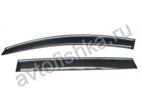 Audi Q7 (06-) дефлекторы боковых окон темные, ветровики с хромированным молдингом, комплект 4 шт.