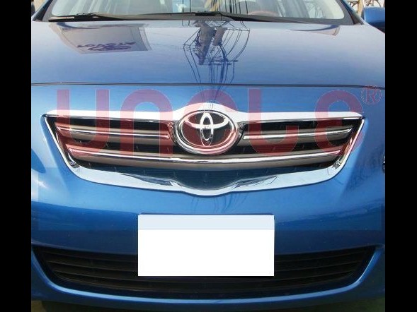 Toyota Corolla (06-10) хромированная рамка решетки радиатора, хромированные молдинги, комплект 2 предмета