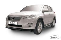 Защита переднего бампера Arbori d57+d42 двойная черная TOYOTA RAV-4 2010-2012