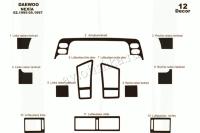 Daewoo Nexia 1995-2008 декоративные накладки (отделка салона) под дерево, карбон, алюминий