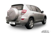 Защита заднего бампера "уголки" Arbori d76 черные TOYOTA RAV-4 2009-2010