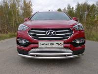 Hyundai Santa Fe (15–) Защита передняя нижняя (двойная) 60,3/50,8 мм (4WD)
