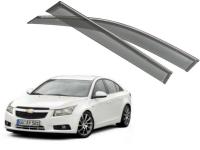 Chevrolet Cruze (09–) Дефлекторы боковых окон с хромированным молдингом, OEM стиль