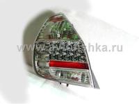 Honda Fit, Jazz (01-06) фонари задние светодиодные хромированные, комплект 2 шт.