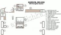 Декоративные накладки салона Acura RL 2003-2004 с навигацией система