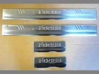 Ford Focus 2 седан (04-11) накладки порогов дверных проемов из нержавеющей стали, комплект 4 шт.