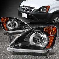 Honda CR-V II (01-04) фары передние черные с желтыми повторителями, комплект 2 шт.