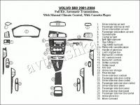 Декоративные накладки салона Volvo S60 2001-2004 полный набор, АКПП, с ручной Climate Controls, с касетным плэером, Соответствие OEM, 30 элементов.