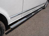 Volkswagen Transporter; Caravelle (15–) Пороги овальные с накладкой 75х42 мм