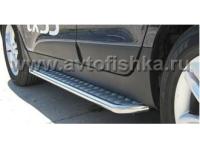 Hyundai ix35 (09-) пороги боковые, труба 42 мм c листом