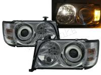 Mercedes E W124 (93-95) фары передние линзовые хромированные, с объединенными поворотниками, комплект 2 шт.