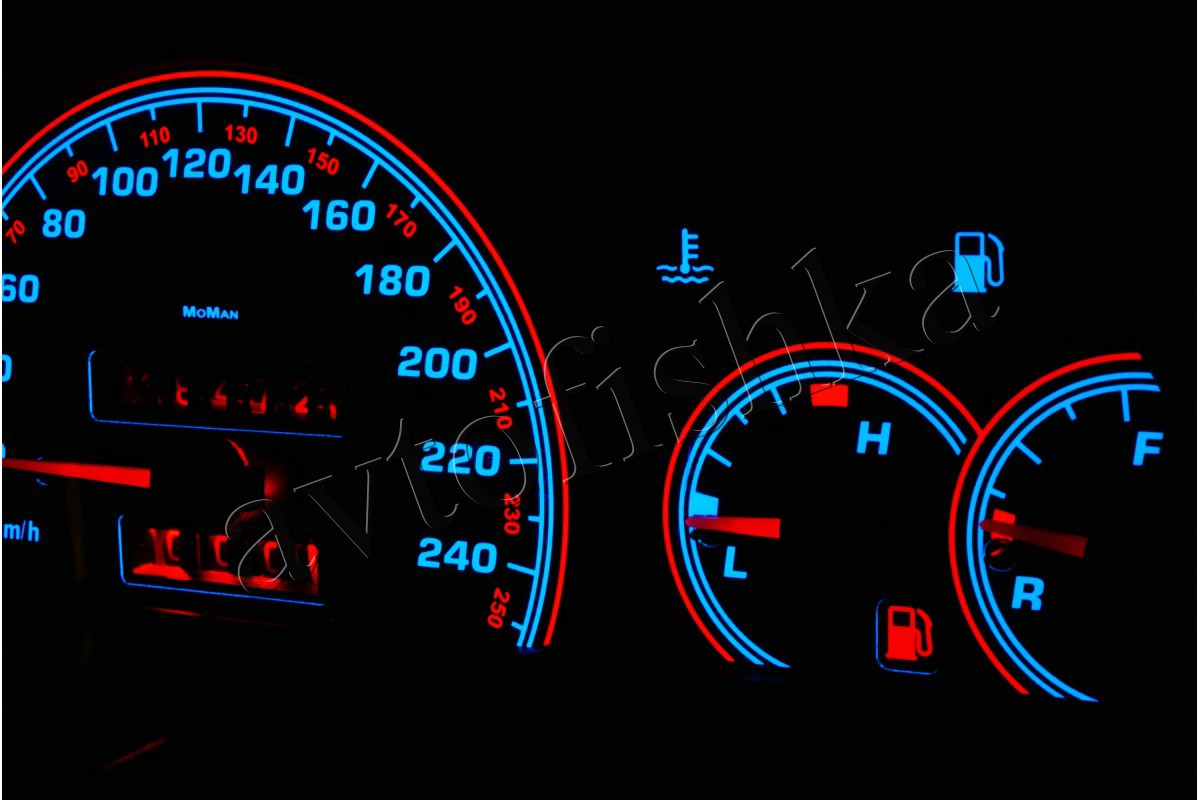 Opel Astra F светодиодные шкалы (циферблаты) на панель приборов - дизайн 2  купить в Москве - Автофишка