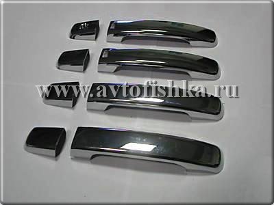 Nissan Qashqai (07-) накладки хромированные на ручки дверей внешние, комплект 4 шт.