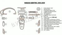 Декоративные накладки салона Nissan Sentra 2000-2006 полный набор