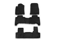 Toyota Land Cruiser Prado (13–17) Коврики в салон, 4 шт. (полиуретан), чёрные (7 мест)