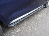 Audi Q5 (17–) Пороги алюминиевые 'Slim Line Black' 1820 мм