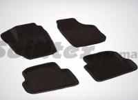 Skoda Fabia (07–/11–) Коврики салона текстильные 3D, чёрные