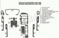Декоративные накладки салона Nissan Pathfinder 1996-1999 АКПП, без Message Center, 2WD, 16 элементов.
