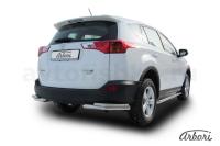 Защита заднего бампера "уголки" Arbori d57+d42 двойные TOYOTA RAV-4 2013-