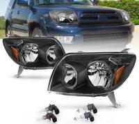 Toyota 4Runner (2003-2005) передние фары чёрные заводской стиль