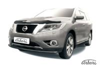 Защита переднего бампера Arbori d57 радиусная черная NISSAN PATHFINDER 2014-