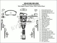 Декоративные накладки салона Volvo S60 2001-2004 полный набор, АКПП, с авто Climate Controls, с касетным плэером, Соответствие OEM, 31 элементов.