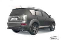 Защита заднего бампера "уголки" Arbori d57 черные MITSUBISHI OUTLANDER XL 2006-2010