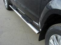 Volkswagen Amarok (10–) Пороги овальные с накладкой 120х60 мм