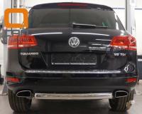 Volkswagen Touareg (10–/14–) Защита заднего бампера одинарная овал d 76/42 мм, нерж.
