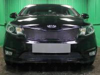 Kia Rio (15–) Защита радиатора Premium, чёрная, верх