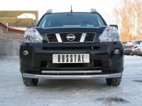 Nissan X-Trail (07-) защита переднего бампера, труба 70 мм / 42 мм