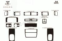 Audi A6 2001-2004 декоративные накладки (отделка салона) под дерево, карбон, алюминий