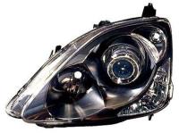 Honda Civic (00-03) 3, 5 дверн. хэтчбек Europe фары передние линзовые черные, комплект 2 шт.
