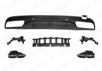 Mercedes-Benz C-Klasse W205 рестайлинг 2018 - 2021 Диффузор заднего бампера 6.3 AMG черный с хромированными насадками