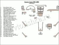 Декоративные накладки салона Toyota Camry 2007-2010 полный набор, с OEM деревом, без навигации